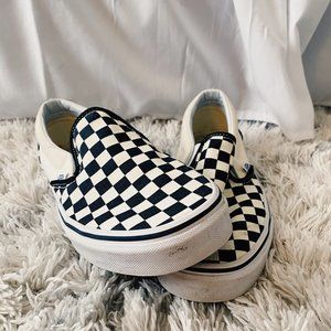 Vans Black Checkered Slip-Ons